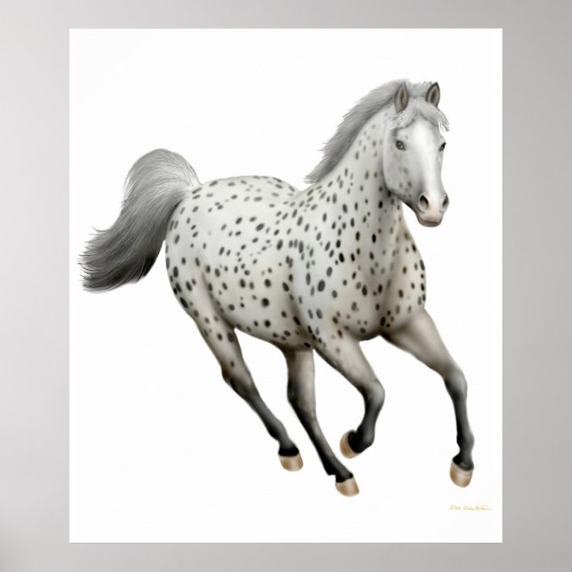 Galloping Leopard Appaloosa Horse Print Poster (Framsidan)