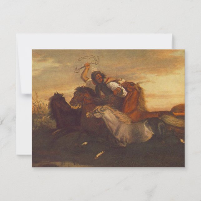 Galloping Outlaw (Cowboy on Horseback) (Hästar) Kort (Framsida)