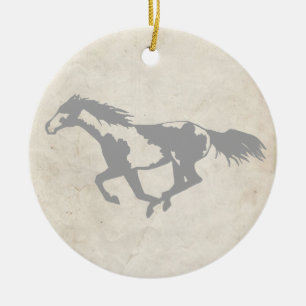 Galloping Paint Horse Julgransprydnad Keramik