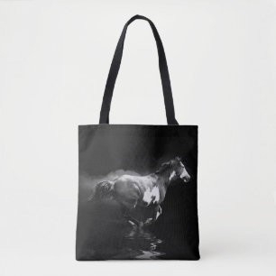 Galloping Pinto Horse and Smoke western-stil Tygkasse