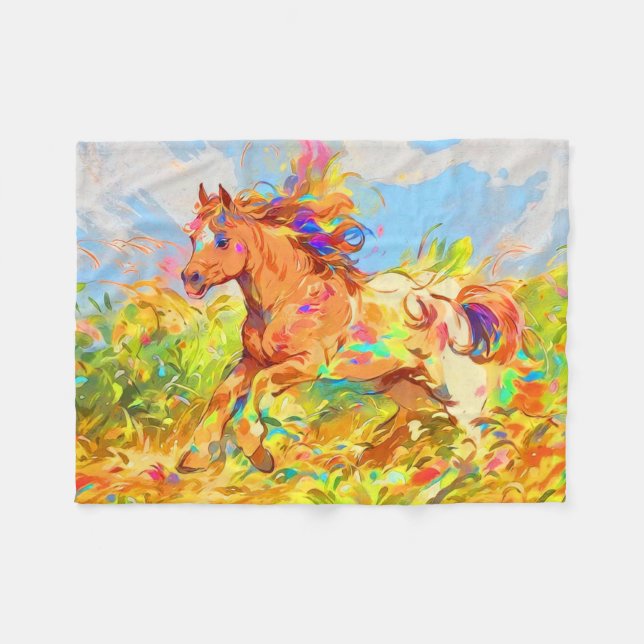 Galloping Pony - Children's Bok Art Fleecefilt (Framsidan (Horisontell))