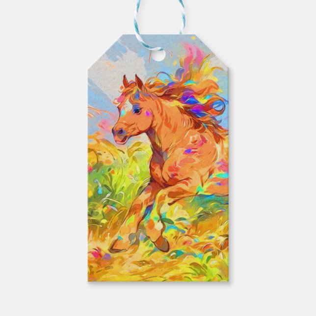 Galloping Pony - Children's Bok Art Presentetikett (Framsidan)