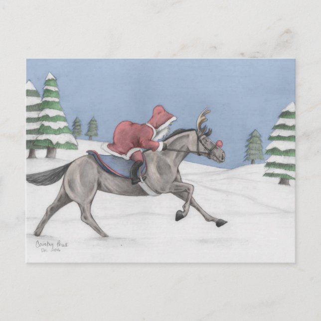 Galloping Santa Helg Vykort (Framsida)