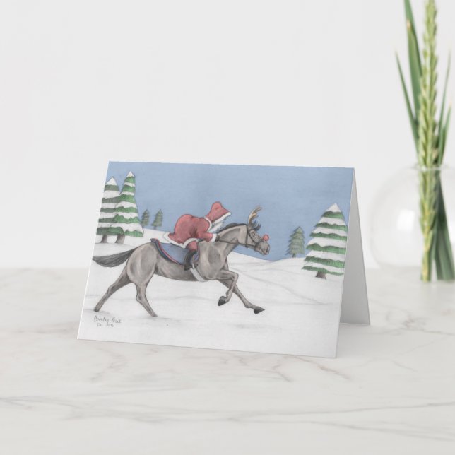 Galloping Santa Helgkort (Framsida)