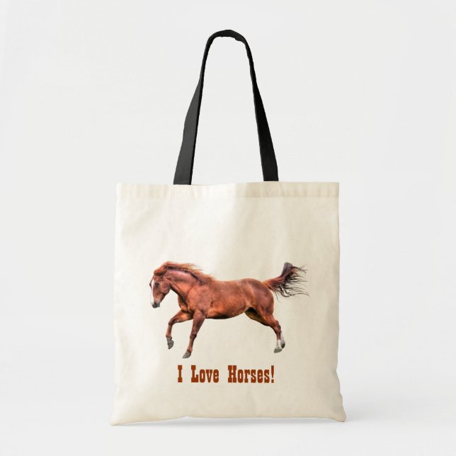 Galloping Spirated Red Dun Horse Design Tygkasse (Framsidan)