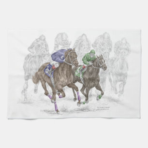 Galloping Tävling Horses Kökshandduk