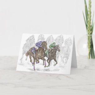 Galloping Tävling Horses Kort