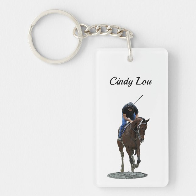 Galloping Thoroughborn Horse Acrylic Keychain (Framsidan)
