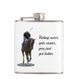 Galloping Thoroughborn Horse and Rider Drink Flask Fickplunta