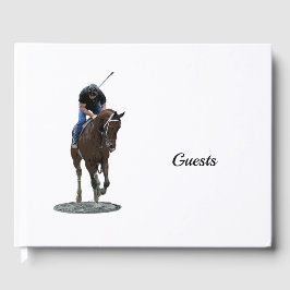 Galloping Thoroughborn Horse and Rider Guest Bok