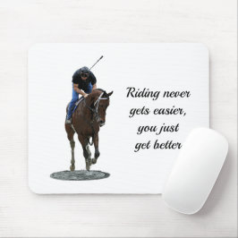 Galloping Thoroughborn Horse and Rider Mouse Pad Musmatta