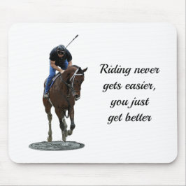 Galloping Thoroughborn Horse and Rider Mouse Pad Musmatta