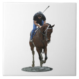Galloping Thoroughborn Horse Ceramic Tile Kakelplatta