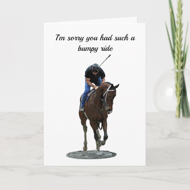 Galloping Thoroughborn Horse Greeting Card Kort (Framsida)