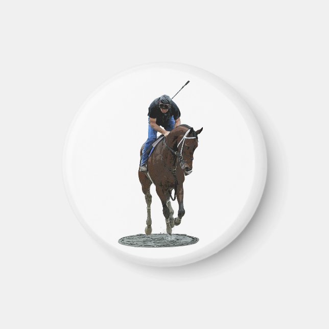 Galloping Thoroughborn Horse Solid Magnet (Framsidan)