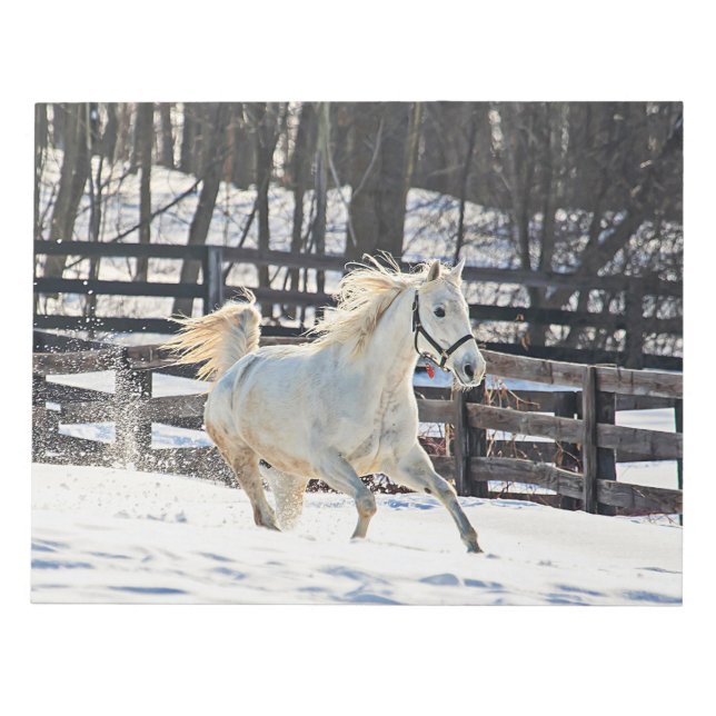 Galloping White Horse Anteckningsblock (Framsida)