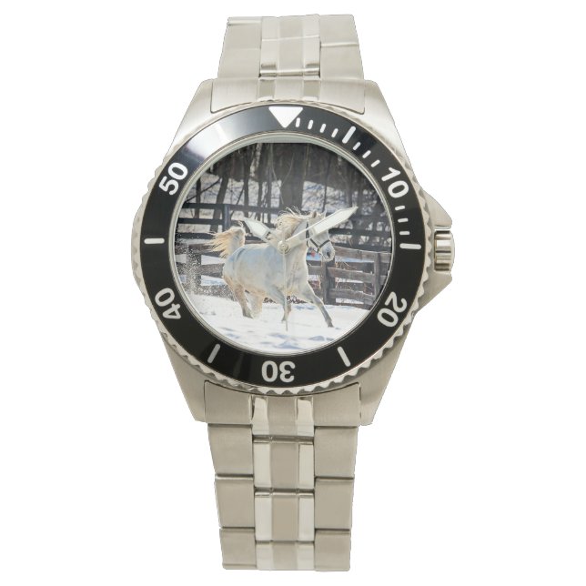 Galloping White Horse Armbandsur (Framsida)