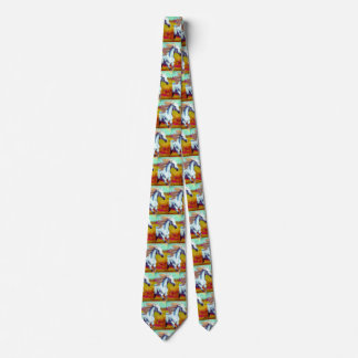 Galloping White Horse Necktie Slips