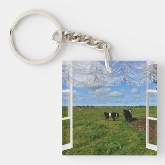 Galloway Cows through a Window, Nyckelring (Framsidan)