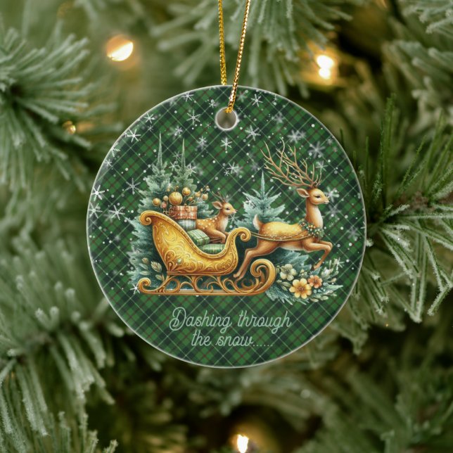 Galloway Hunting M Scottish Tartan Christmas Julgransprydnad Keramik (Träd)