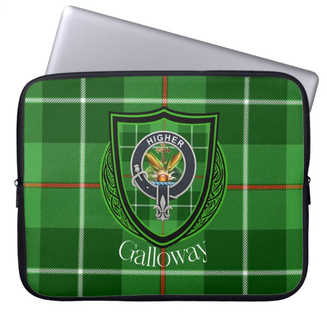 Galloway Scottish Clan Tartan and Crest  Laptop Fodral (Framsidan)