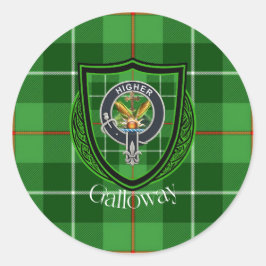 Galloway Scottish Clan Tartan & Crest Runt Klistermärke