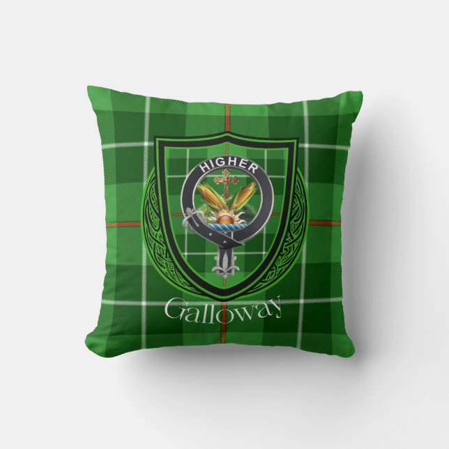 Galloway Scottish Klan Tartan & Vapensköld Kudde (Framsida)