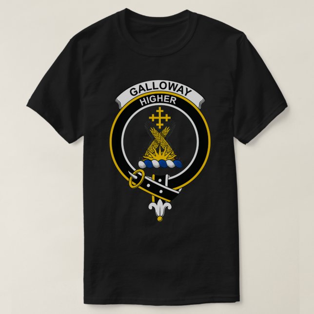 Galloway Vapensköld Tartan Klan Scottish Klan T Shirt (Design framsida)
