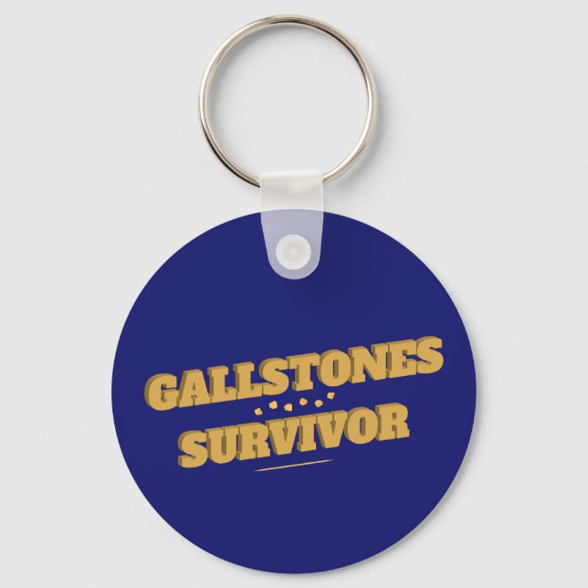 Gallstones Survivor Roligt Gallblåsa Kirurgi Nyckelring (Framsida)