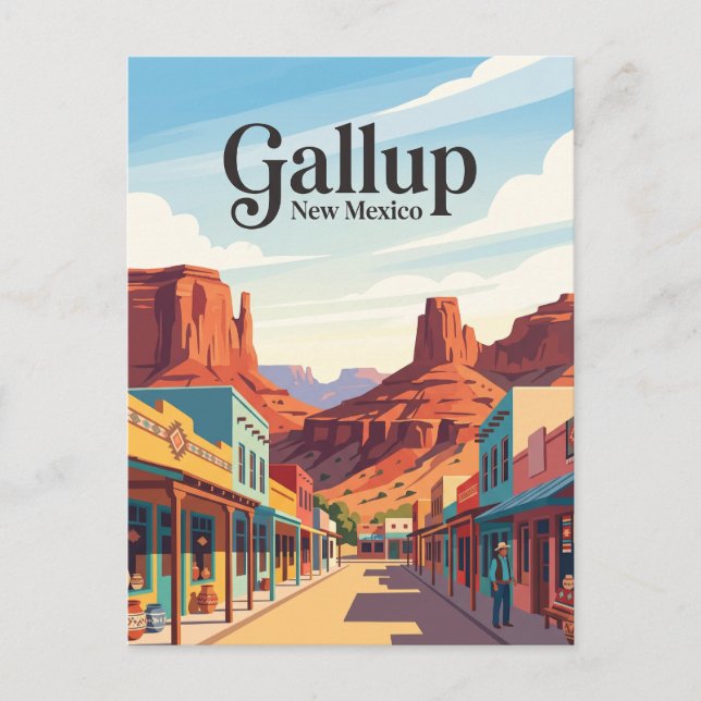 Gallup New Mexico Vykort (Framsida)
