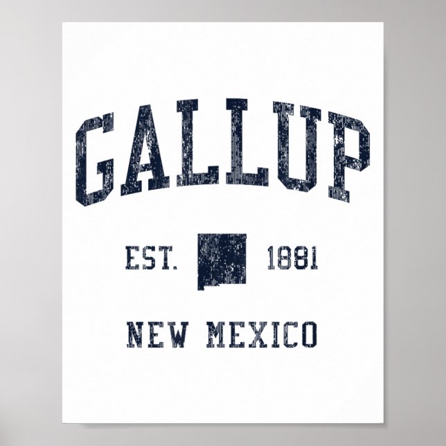 Gallup Nm Jn1 Vintage Athletic Blue Design  Poster (Framsidan)