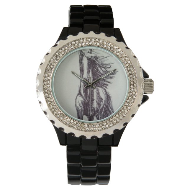 Galluping Horse teckning Armbandsur (Framsida)