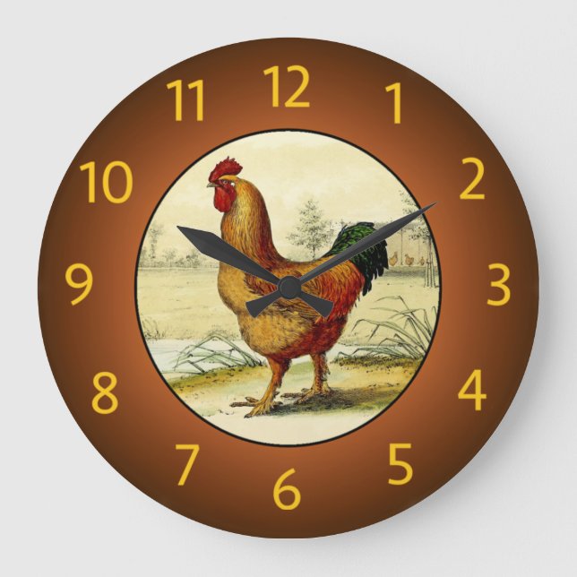 Gallus Domesticus (Tupp) Köks - Stor Klocka (Framsida)