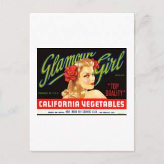 Galmour Girl California Vegetables Vykort