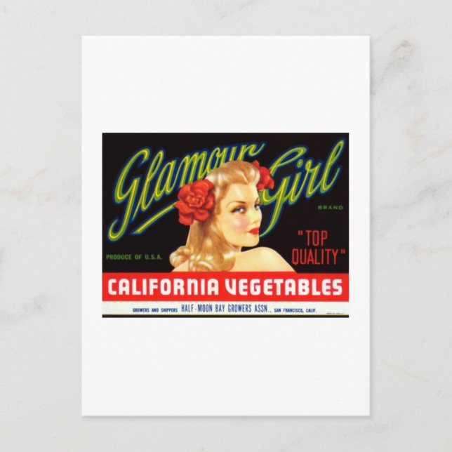 Galmour Girl California Vegetables Vykort (Framsida)