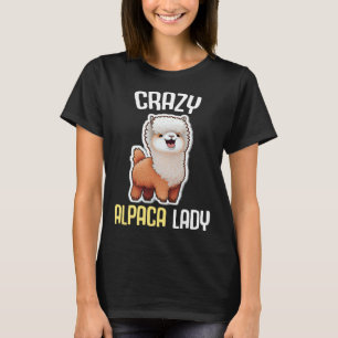 Galna Alpaca Dam Kvinnors Söt Alpaca Lama Zoo 7 T Shirt
