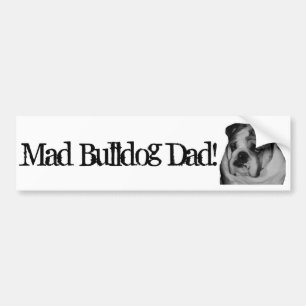 Galna Bulldogpappa Bildekal