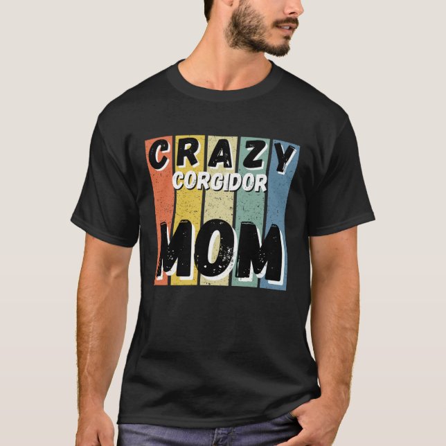 Galna Corgidor Hundmamma T Shirt (Framsida)