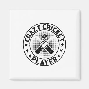 Galna Cricketspelaren - Cricketande Cricketspelare Magnet