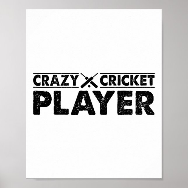 Galna Cricketspelaren - Cricketande Cricketspelare Poster (Framsidan)