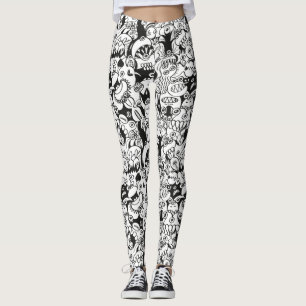 Galna dockor med sömlös mönster leggings