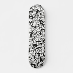 Galna dockor med sömlös mönster mini skateboard bräda 18,5 cm