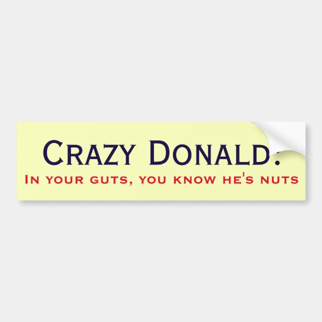 "Galna Donald: I ditt innanmäte vet du att han är Bildekal (Framsidan)