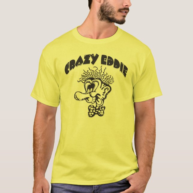 Galna Eddie "galet ansikte" och logotyptypT-tröja T-shirt (Framsida)