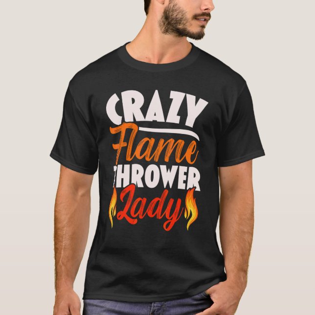 Galna Eldkastare Dam Eldkastare Het T Shirt (Framsida)