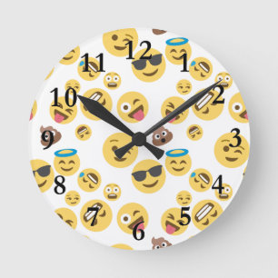 Galna Emojis Rund Klocka