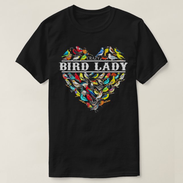 Galna Fågel-Damen Kvinnor Fåglar Älskare Fågel Nör T Shirt (Design framsida)