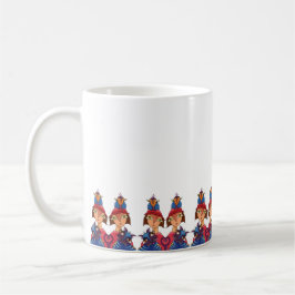 Galna fågel kattdama kaffemugg