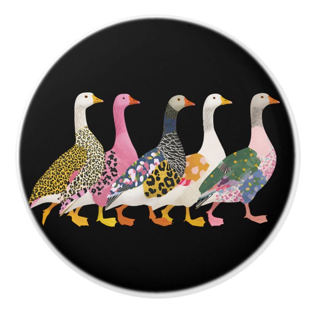 Galna färgglada gäss knopp (Framsidan)