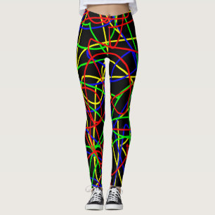 Galna färgrika Squiggles Leggings